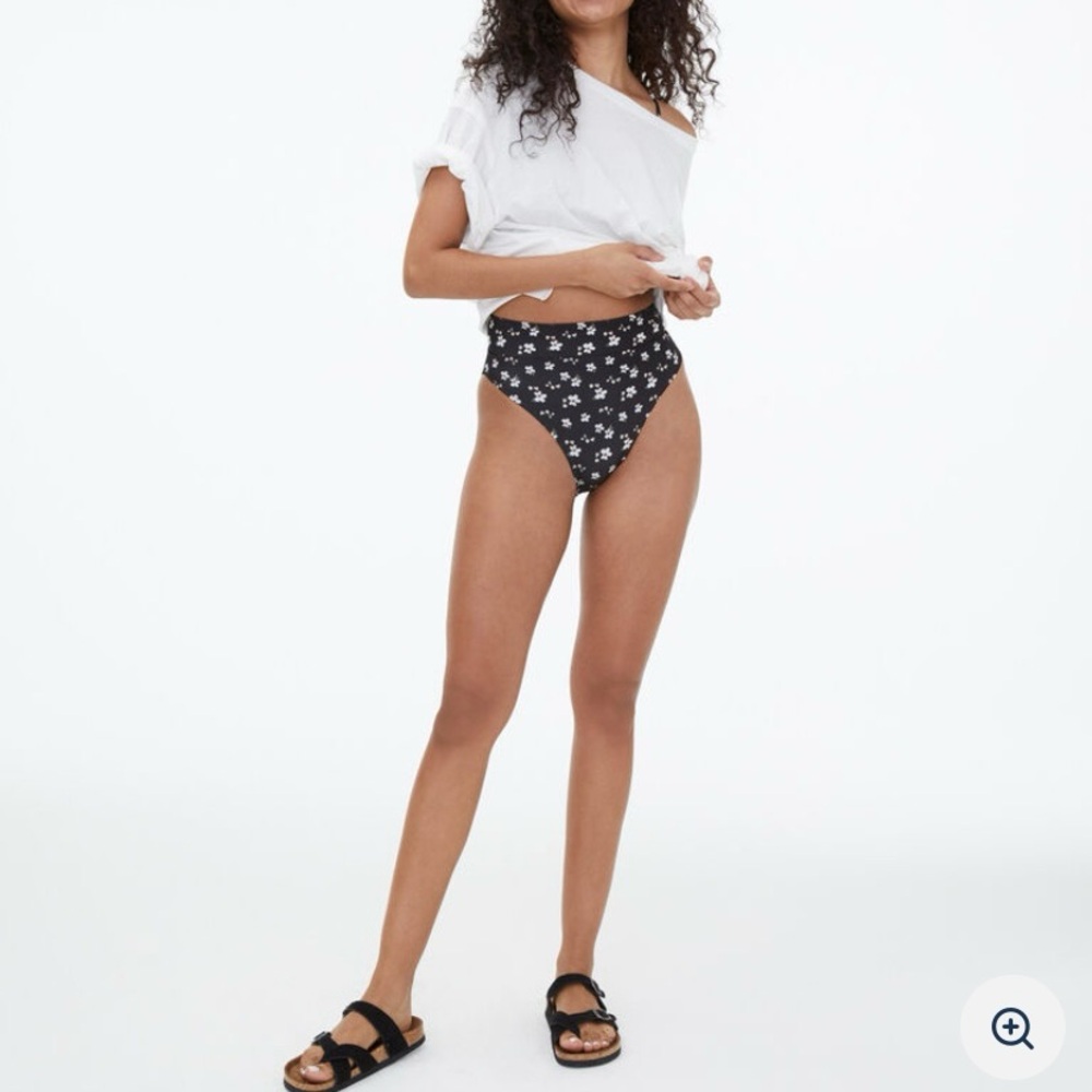 NWT Aeropostale Floral Ultra High Rise Classic Coverage Bikini Bottom